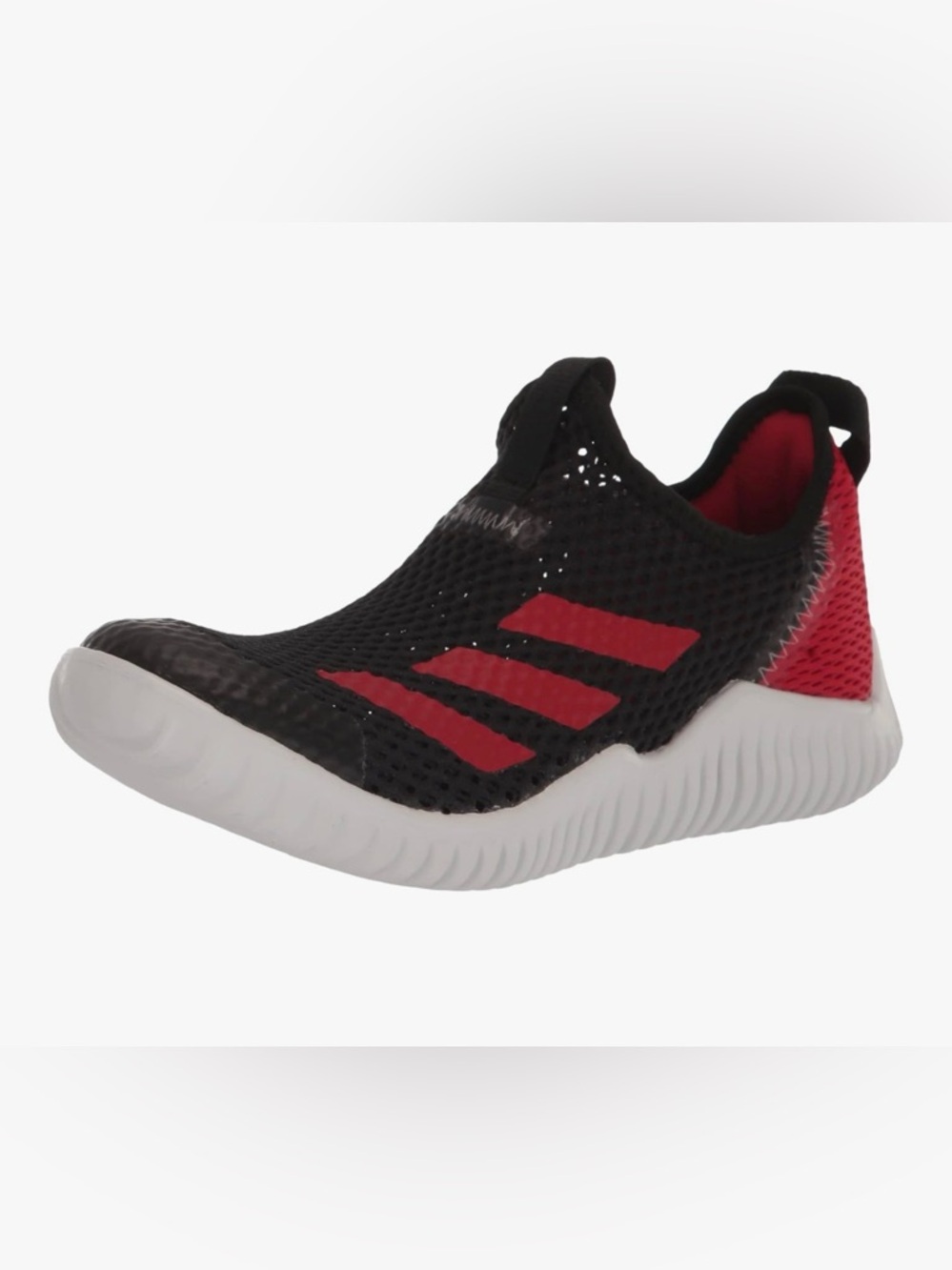 adidas Kids Slip-On Mesh Sneakers - Black/Red/White Never worn